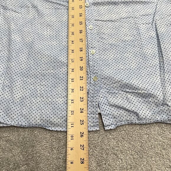 Talbots Button Down Shirt Womens Large Blue Polka Long Sleeve Cotton Casual Top - Picture 8 of 11
